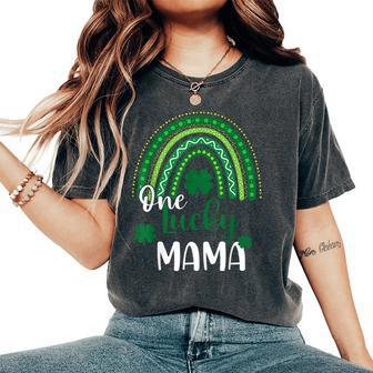 One Lucky Mama Leopard Print Rainbow St Patrick’S Day Women's Oversized Comfort T-Shirt - Monsterry