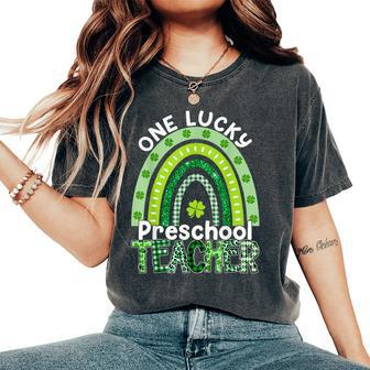 One Lucky Preschool Teacher St Patrick's Day Teacher Women's Oversized Comfort T-Shirt - Seseable