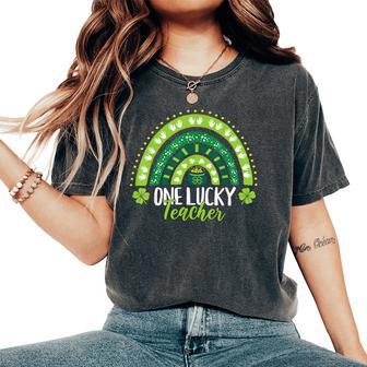 One Lucky Teacher Rainbow St Patrick's Day Teacher Women's Oversized Comfort T-Shirt - Thegiftio UK