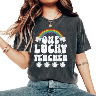 One Lucky Teacher St Patrick's Day Teacher Women's Oversized Comfort T-Shirt - Seseable
