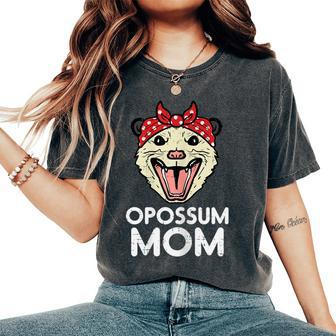 Opossum Mom Bandana Possum Family Mama Mommy Women Women's Oversized Comfort T-Shirt - Seseable
