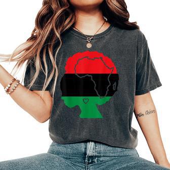 Pan African Flag Black Woman Melanin Black Pride Afro Pride Women's Oversized Comfort T-Shirt - Monsterry UK