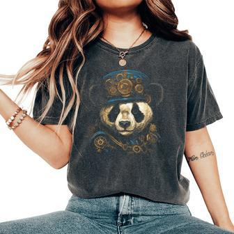 Panda Bear Steampunk Vintage Animal Panda Lover Women's Oversized Comfort T-Shirt - Thegiftio UK