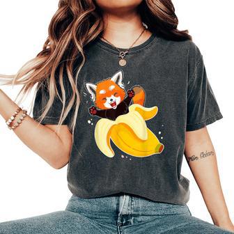 Panda Pajamas Red Panda In Banana Panda Bear Fruit Addicts Women's Oversized Comfort T-Shirt - Monsterry DE