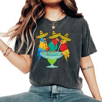 Parrot Cinco De Mayo Drinking Tequila Mexican Fiesta Women's Oversized Comfort T-Shirt - Monsterry DE