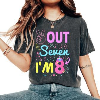 Peace Out 7 I'm 8 Years Old 8Th Happy Birthday For Boy Girl Women's Oversized Comfort T-Shirt - Thegiftio UK