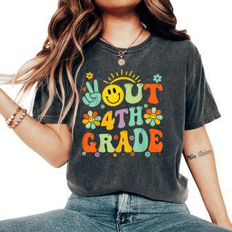 Peace Out Fourth 4Th Grade Class Of 2024 Goodbye 4Th Grade Women's Oversized Comfort T-Shirt - Thegiftio UK