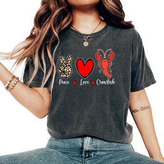 Peace Love Crawfish Cajun Crawfish Women Women's Oversized Comfort T-Shirt - Monsterry