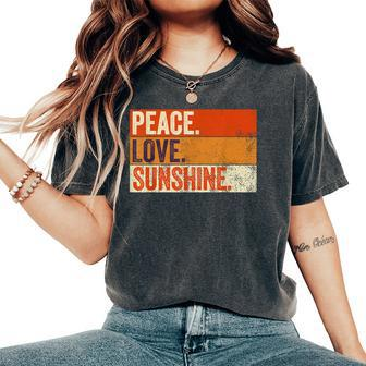 Peace Love Sunshine Mother Father Sun Lover Vintage Women's Oversized Comfort T-Shirt - Monsterry
