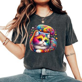 Persian Cat Mom Cat Owner Lover Cat Cute Persian Kitten Women's Oversized Comfort T-Shirt | Mazezy