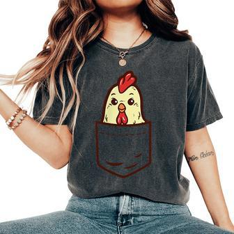 Pocket Chicken Whisperer Cute Poultry Farm Animal Farmer Women's Oversized Comfort T-Shirt - Monsterry DE