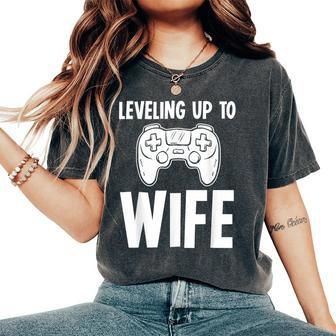 Promoted Bride Leveling Up To Wife Gaming T Women's Oversized Comfort T-Shirt - Monsterry UK