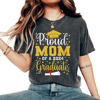 Proud Mom Of A 2024 Graduate For Family Graduation Women's Oversized Comfort T-Shirt - Seseable