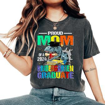 Proud Mom Of A 2024 Kindergarten Graduate Dinosaur Women's Oversized Comfort T-Shirt - Monsterry UK