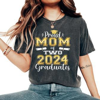 Proud Mom Of Two 2024 Graduate Class 2024 Graduation Family Women's Oversized Comfort T-Shirt - Seseable