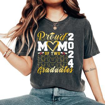 Proud Mom Of Two 2024 Graduates Twins Senior Class Of 2024 Women's Oversized Comfort T-Shirt - Monsterry CA