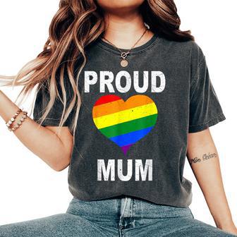 Proud Mum Lgbt Pride Month Rainbow Flag Women's Oversized Comfort T-Shirt - Thegiftio UK