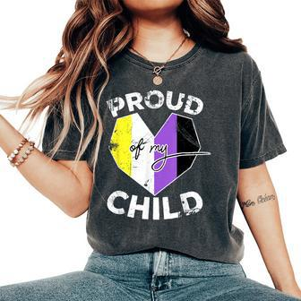 Proud Of My Nonbinary Child Non Binary Pride Flag Dad Mom Women's Oversized Comfort T-Shirt - Monsterry CA
