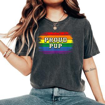 Proud Pup Pride Parade Human Pup Play Colorful Rainbow Dog Women's Oversized Comfort T-Shirt - Monsterry UK