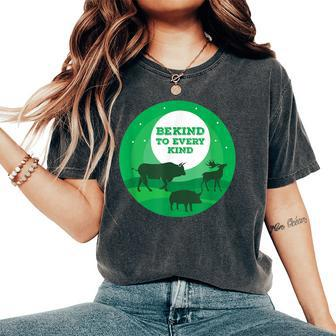 Proud Vegan Be Kind To Every Kind Animal Vegetarian Women's Oversized Comfort T-Shirt - Monsterry CA