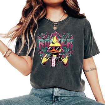 Punk Rocker Rubber Duck Rocker Duckling Women's Oversized Comfort T-Shirt - Thegiftio UK
