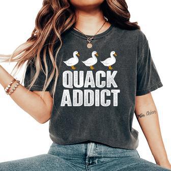 Quack Addict Duck Lover Women's Oversized Comfort T-Shirt - Monsterry UK