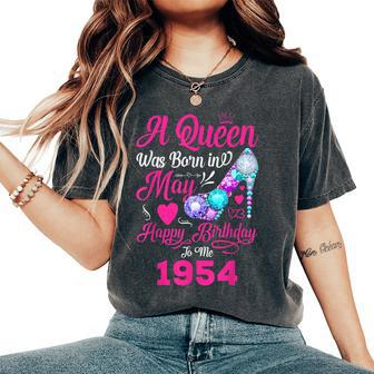 Queen Was Born In May 1954 Girl 67 Years Birthday Women's Oversized Comfort T-Shirt - Monsterry UK