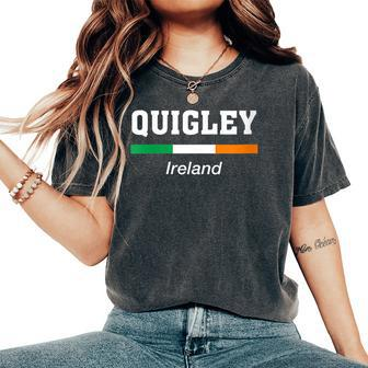 Quigley Irish Name Ireland Flag Emblem Women's Oversized Comfort T-Shirt - Monsterry