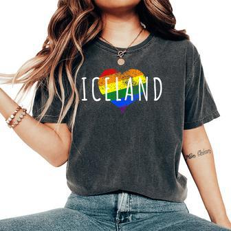 Rainbow Heart Iceland Pride Women's Oversized Comfort T-Shirt - Monsterry AU