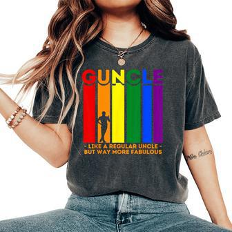 Rainbow Pride Flag Fabulous Guncle For Gay Uncle Women's Oversized Comfort T-Shirt - Thegiftio UK