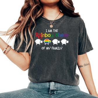 I Am Rainbow Sheep Of My Family Lgbt Gay Lesbian Pride Month Women's Oversized Comfort T-Shirt - Seseable