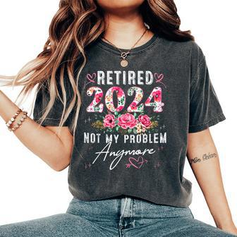 Retired 2024 Retirement For 2024 Floral Women's Oversized Comfort T-Shirt - Monsterry DE
