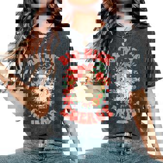 Retro Groovy Big Nick Energy Christmas Santa Cute Xmas Women's Oversized Comfort T-Shirt - Thegiftio