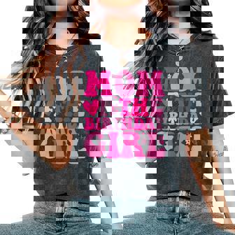 Retro Mom Of The Birthday Family Matching Girls Mama Women's Oversized Comfort T-Shirt - Seseable