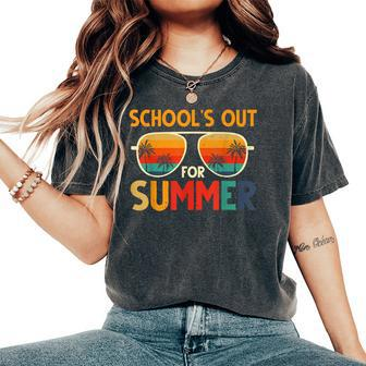 Retro Schools Out For Summer Last Day Of School Teacher Boy Women's Oversized Comfort T-Shirt | Mazezy
