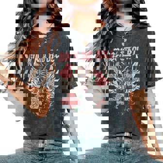 Rock And Roll Guitar Vintage Rock Music Women's Oversized Comfort T-Shirt - Thegiftio