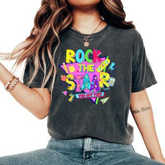 Rock The Staar Test Testing Day Retro Groovy Teacher Stars Women's Oversized Comfort T-Shirt | Mazezy