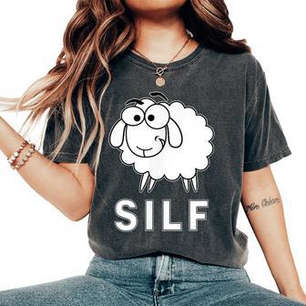 Sarcastic Rude Sheep No Dilf Or Milfs Silf Sheep Women's Oversized Comfort T-Shirt - Thegiftio UK