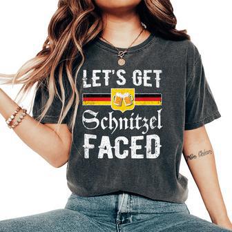Lets Get Schnitzel Faced Retro Oktoberfest Women's Oversized Comfort T-Shirt - Thegiftio UK