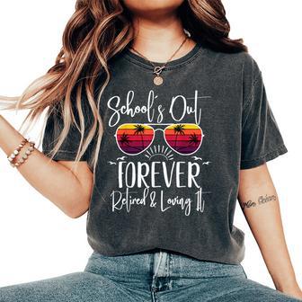 Schools Out Forever & Retired Teacher Retirement Summer Palm Women's Oversized Comfort T-Shirt - Monsterry DE