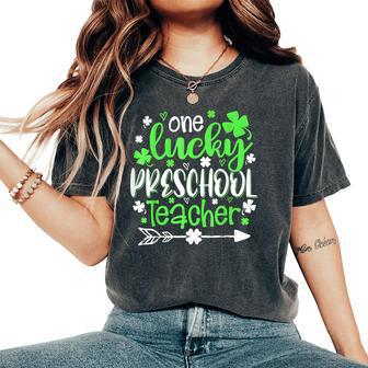 Shamrock One Lucky Preschool Teacher St Patrick's Day Women's Oversized Comfort T-Shirt | Mazezy AU
