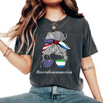 Sierra Leone Heritage American Girl Sierra Leone Flag Women's Oversized Comfort T-Shirt - Monsterry