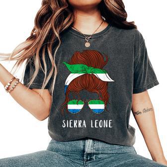 Sierra Leone Messy Hair Girl Sierra Leonean Roots Pride Women's Oversized Comfort T-Shirt - Monsterry CA