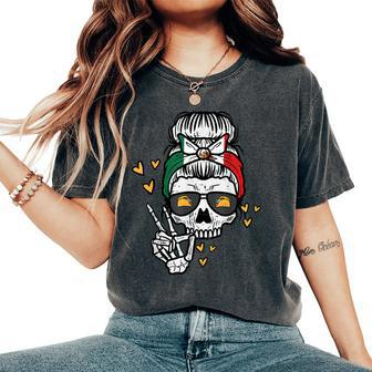 Skeleton Mexico Cinco De Mayo Mexican Independence Day Women's Oversized Comfort T-Shirt - Seseable