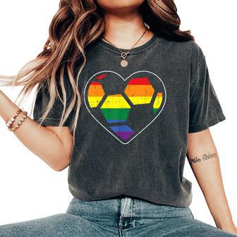 Soccer Heart Sport Lgbtq Rainbow Gay Pride Ally Women Women's Oversized Comfort T-Shirt - Monsterry CA