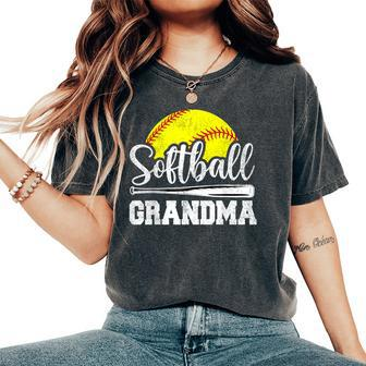 Softball Grandma Softball Player Game Day Mother's Day Women's Oversized Comfort T-Shirt - Seseable