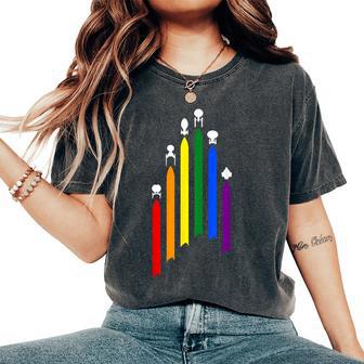 Spaceship Lgbt Flag Gay Pride Month Transgender Rainbow Women's Oversized Comfort T-Shirt - Monsterry DE