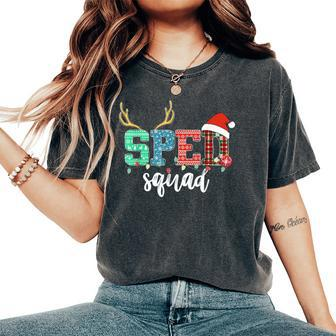 Sped Squad Christmas Special Education Teacher Santa Hat Women's Oversized Comfort T-Shirt | Mazezy
