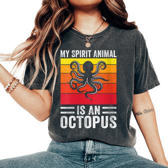 My Spirit Animal Is An Octopus Retro Vintage Women's Oversized Comfort T-Shirt - Monsterry UK