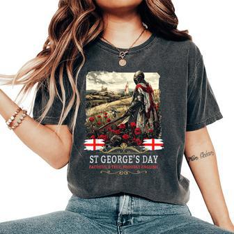 St Georges Day Outfit Idea For & Novelty English Flag Women's Oversized Comfort T-Shirt - Thegiftio UK